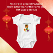 Born in the Year of the Horse Blue Hat Romper
