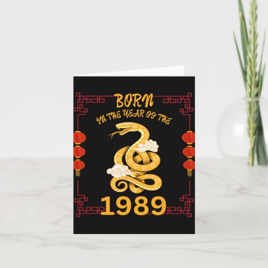 Born In The Year Of The Snake 1989 Chinese New Yea Kaart (Voorkant)