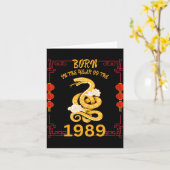 Born In The Year Of The Snake 1989 Chinese New Yea Kaart (Gele Bloem)