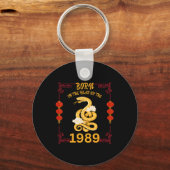 Born In The Year Of The Snake 1989 Chinese New Yea Sleutelhanger (Voorkant)