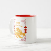 Born in the Year of the Tiger Tweekleurige Koffiemok (Voorkant links)