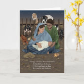 Born in Thee Nativity Christmas Card Kaart (Gele Bloem)