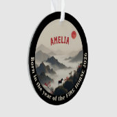 Born in Year of the Horse 2026 Chinese Mountain Ornament (voorkant)