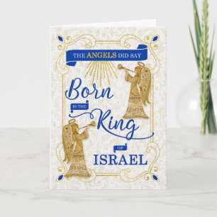 Born is de koning van Israël die kerst heeft gevie Feestdagen Kaart
