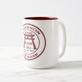 Born Johnson Air Base Japan 1961 Tweekleurige Koffiemok (Voorkant rechts)