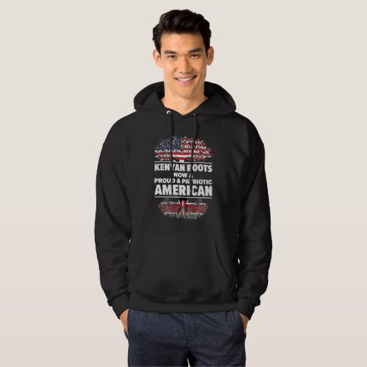 Born Kenyan Kenya American USA Citizenship  3 Hoodie (Voorkant volledig)