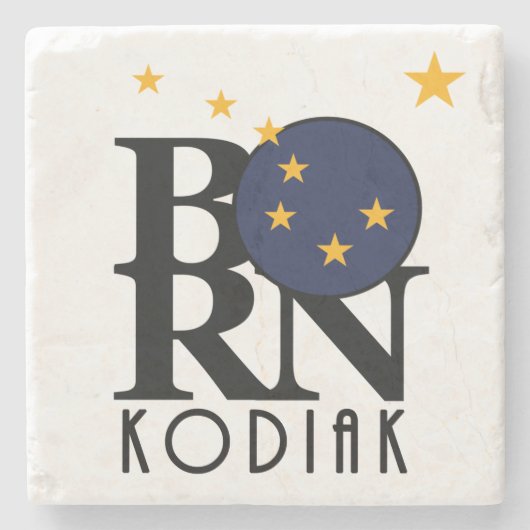 BORN Kodiak Alaska Stenen Onderzetter (Voorkant)