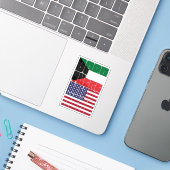 Born Kuwait Belong American Sticker (Laptop met iPhone)