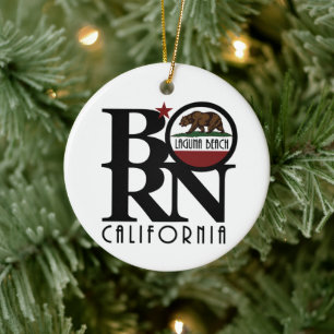 BORN Laguna Beach California Keramisch Ornament