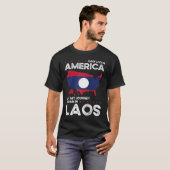 Born Laotian Laos American USA Citizenship Raglan  T-shirt (Voorkant volledig)