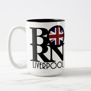 BORN Liverpool England (VK) 15oz Tweekleurige Koffiemok