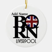 BORN Liverpool England (VK-vlag)  Keramisch Ornament (Voorkant)