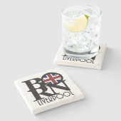 BORN Liverpool England (VK-vlag) Stenen Onderzetter (Zijkant)