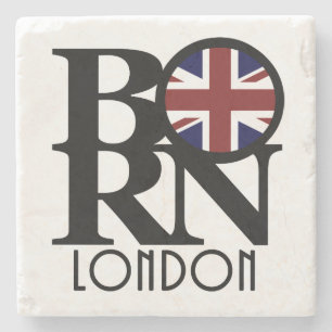 BORN London (vlag van het Verenigd Koninkrijk) Stenen Onderzetter