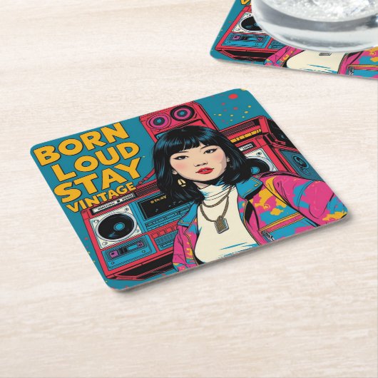 Born Loud Blijf  Kartonnen Onderzetters (Schuin)