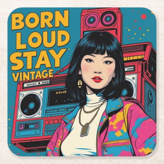 Born Loud Blijf Kartonnen Onderzetters (Voorkant)