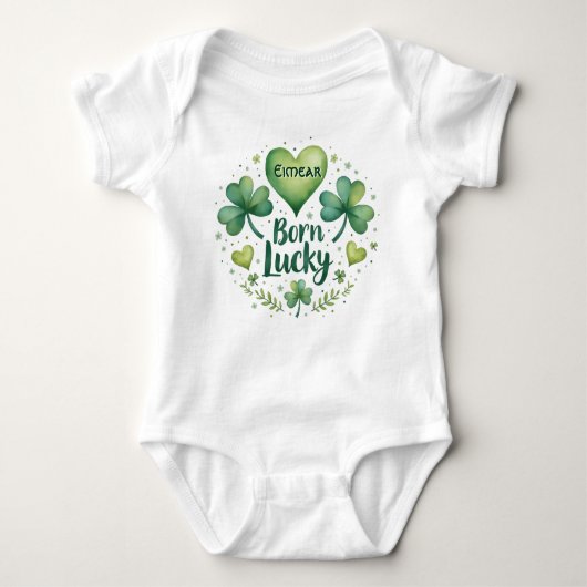Born Lucky for Clover-Covered Cuties Romper (Voorkant)