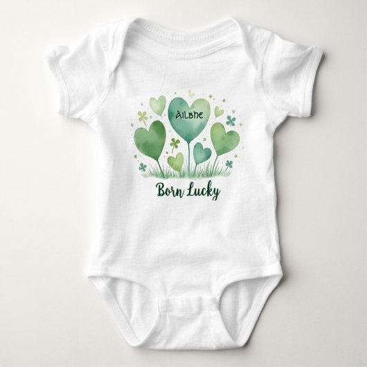 Born Lucky for Clover-Covered Cuties Romper (Voorkant)