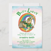 Born Lucky Little Saint Patrick Rabbit Baby shower Kaart (Voorkant)