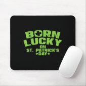 Born Lucky On St Patricks Day Shirt Birthday Boy G Muismat (Met muis)