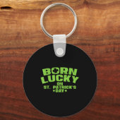 Born Lucky On St Patricks Day Shirt Birthday Boy G Sleutelhanger (Voorkant)