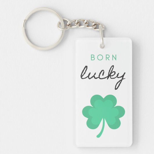 "BORN LUCKY SHAMROCK" ACRYLIC SLEUTELHANGER. SLEUT SLEUTELHANGER (Voorkant)