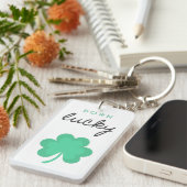 "BORN LUCKY SHAMROCK" ACRYLIC SLEUTELHANGER. SLEUT SLEUTELHANGER (Voorkant Rechts)