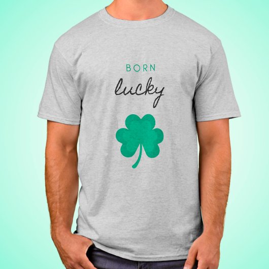 "BORN LUCKY SHAMROCK"-MANNEN T-SHIRT