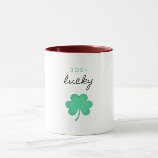 "BORN LUCKY SHAMROCK" TWEE TONE MOK. MOK (Midden)