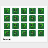 Born Lucky Skull St Patrick’s Day - Autocolante Vierkante Sticker (Vel)