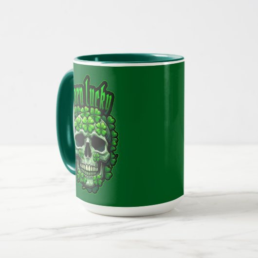 Born Lucky Skull St Patrick’s Day - caneca Mok (Voorkant links)
