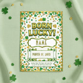 Born Lucky St. Patrick’s Day Birthday Invitation Kaart
