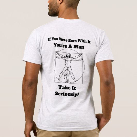 Born Male pakt het serieus Mannen T-Shirt Grey (Achterkant)