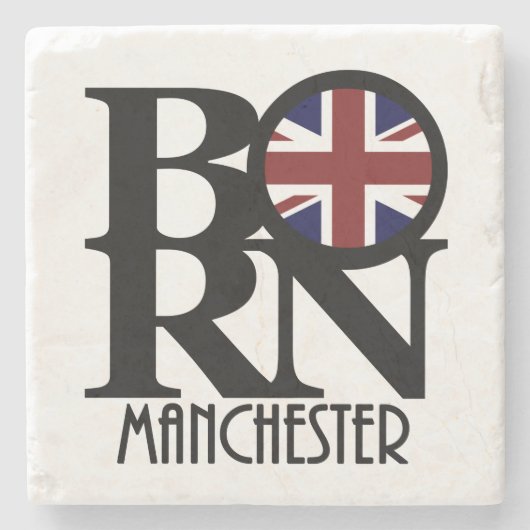 BORN Manchester England Stenen Onderzetter (Voorkant)