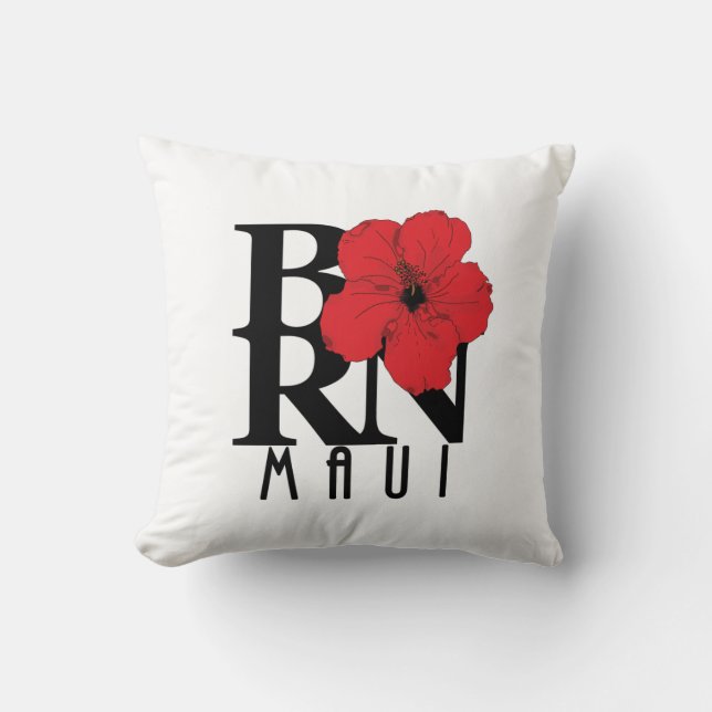 BORN Maui Red Hibiscus Kussen (Voorkant)