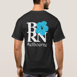BORN Melbourne Blue Hibiscus (Afdruk achterzijde) T-shirt