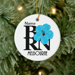 BORN Melbourne Blue Hibiscus Keramisch Ornament