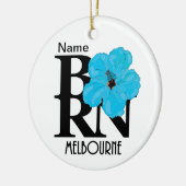 BORN Melbourne Blue Hibiscus Keramisch Ornament (Links)