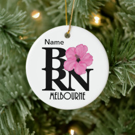 BORN Melbourne Pink Hibiscus Keramisch Ornament