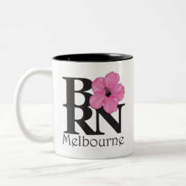 BORN Melbourne Pink Hibiscus Tweekleurige Koffiemok