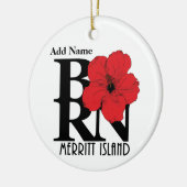 BORN Merritt Island Red Hibiscus Keramisch Ornament (Links)