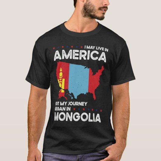 Born Mongolian Mongolia American USA Citizenship T-shirt (Voorkant)