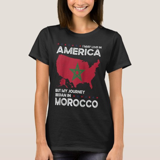 Born Moroccan Morocco American USA Citizenship Rag T-shirt (Voorkant)