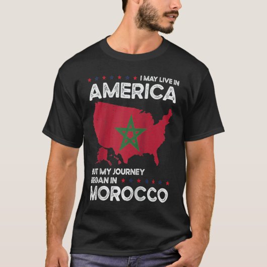 Born Moroccan Morocco American USA Citizenship Rag T-shirt (Voorkant)