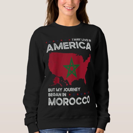 Born Moroccan Morocco American USA Citizenship Rag Trui (Voorkant)