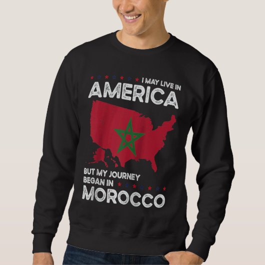 Born Moroccan Morocco American USA Citizenship Rag Trui (Voorkant)