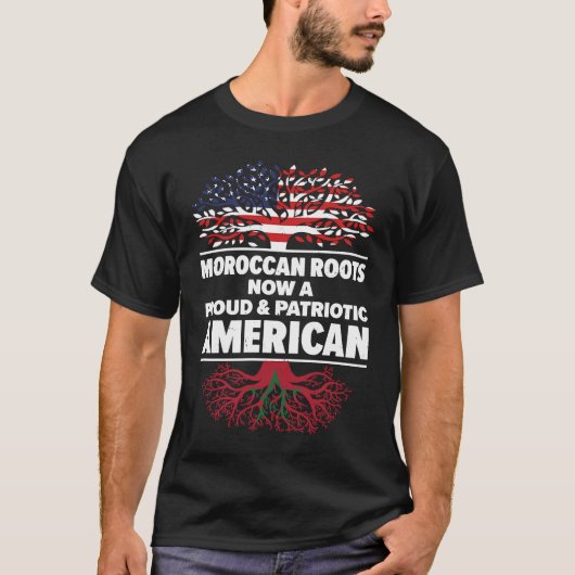 Born Moroccan Morocco American USA Citizenship T-shirt (Voorkant)