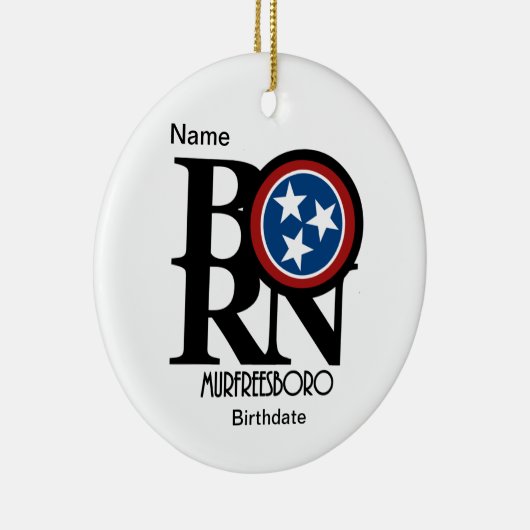 BORN Murfreesboro, Tennessee  Keramisch Ornament (Rechts)