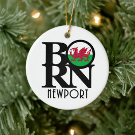 BORN Newport Wales Keramisch Ornament