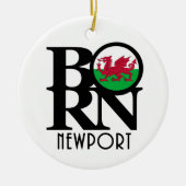 BORN Newport Wales Keramisch Ornament (Voorkant)